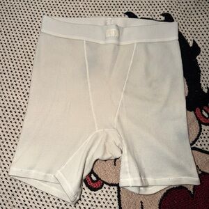 Skims White Ribbed Boxer Briefs